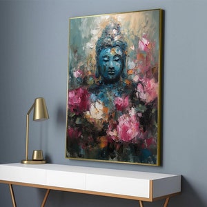 Buddha canvas wall art, Meditation Wall Decor, Abstract Buddha Modern decor, Buddha Canvas, Buddhist Canvas Print, Meditation Wall Art