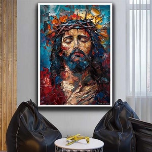Abstract Jesus canvas print art, Christ canvas print art, Colorful Jesus canvas print, Christianity canvas print art, Christianity Canvas