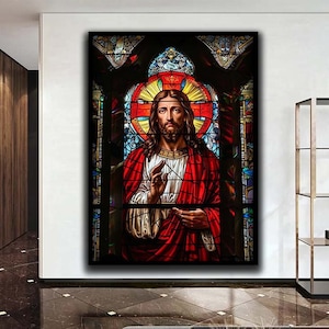 Jesus canvas art, Jesus Christ canvas wall art, Large Jesus canvas painting, Christianity canvas painting, Religious Wall decor, Canvas Gift