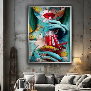 graffity canvas print art, graffity lip art, hangable canvas print decor, artistic hangable canvas print , design graffity art