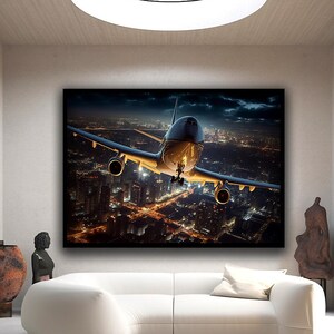 air bus canvas print art ready to hang wall decor, airplane canvas print art ready to hang home decor, airplane planes print art