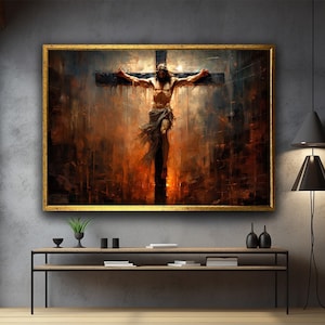 Ostern Leinwanddruck Kunst, Jesus Christus Leinwanddruck Kunst, Jesus gekreuzigt Leinwanddruck Raumdekor, Christentum Leinwanddruck Kunst, katholische Kunst