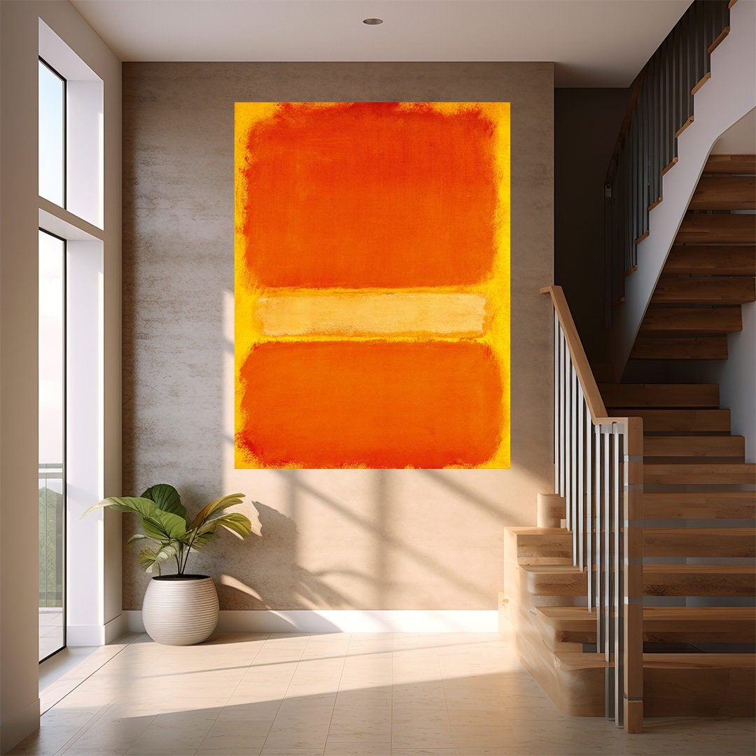Mark Rothko Orange Red Canvas Wall Art, Mark Rothko Production, Modern