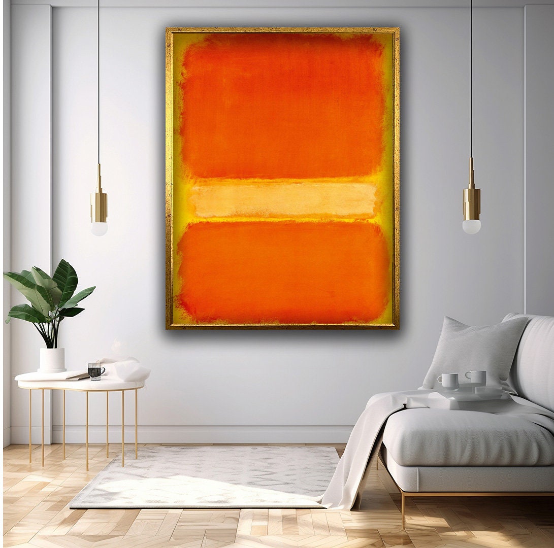 Mark Rothko Orange Red Canvas Wall Art, Mark Rothko Production, Modern