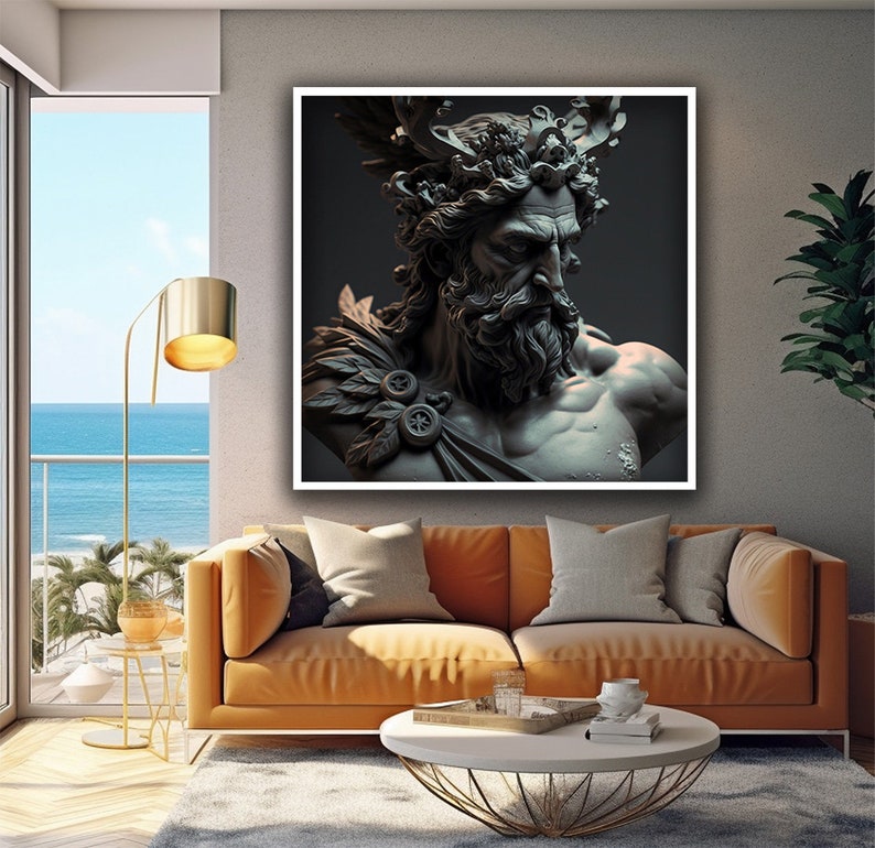 Art of the Gods, Greek Mythology Art Ready to Hang Home Decor, Zeus