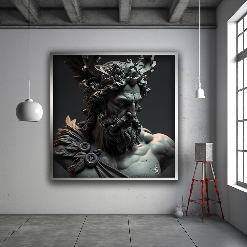 Art of the Gods, Greek Mythology Art Ready to Hang Home Decor, Zeus