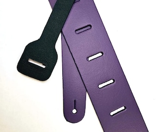 Genuine Leather Purple Guitar Strap