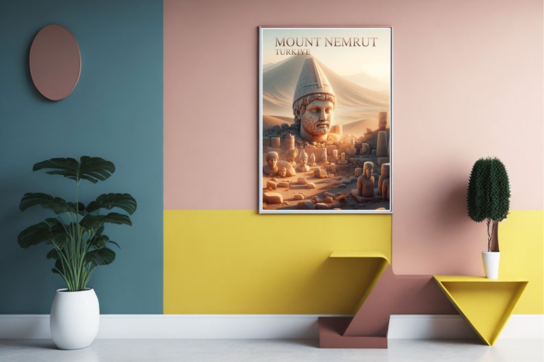 Mount Nemrut Poster, Turkey Travel, UNESCO Heritage, Ancient Statue Art ...