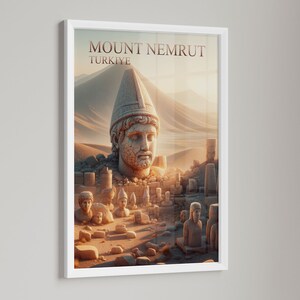 Mount Nemrut Poster, Turkey Travel, UNESCO Heritage, Ancient Statue Art ...