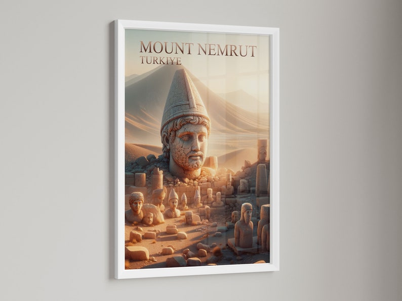 Mount Nemrut Poster, Turkey Travel, UNESCO Heritage, Ancient Statue Art ...