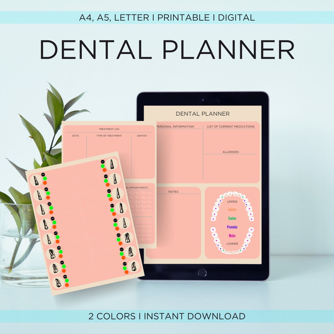 Dental Planner Dentist Patient Planner A4a5letter Dental Organizer Journal Patient Notes
