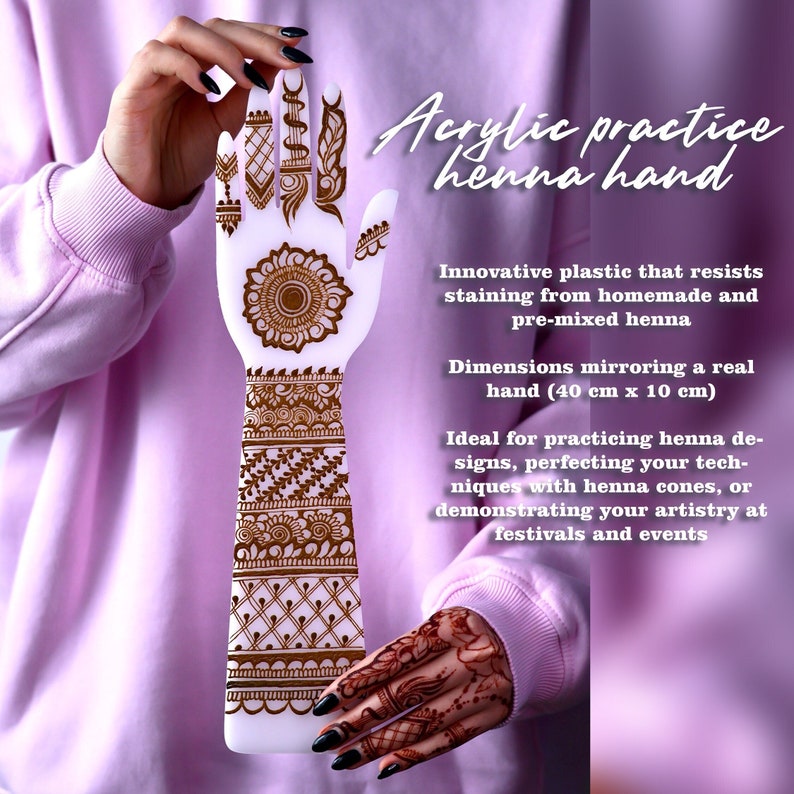 Reusable Henna Hand Acrylic Plastic Template for Mehendi Heena Beginner