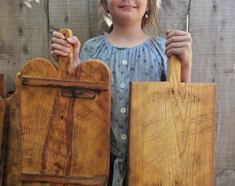 Size Medium/large- Very rustic! Primitive hand-made cutting/charcuterie boards w/ a vintage & antique style/look- made w/ reclaimed barnwood