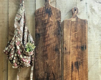 Extra long (2.5 feet long)! Primitive & rustic OAK- hand-made cutting/charcuterie boards- serving boards w/ a antique style look