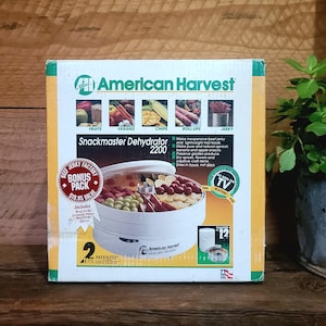 A vintage &quot;1994&quot; American Harvest Dehydrator- Snack Master 2200- 2 tray- Very good condition with instructions and cook books- Homesteading
