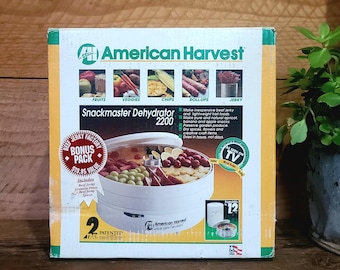 Um desidratador vintage &quot;1994&quot; American Harvest - Snack Master 2200 - 2 bandejas - Muito bom estado com instruções e livros de receitas - Homesteading