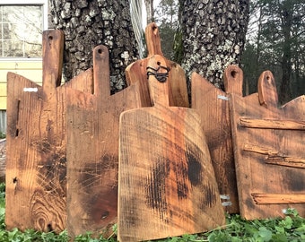 Primitive/rustic hand-made cutting boards /charcuterie boards- seasoned pine with a antique/vintage style/look- country kitchen
