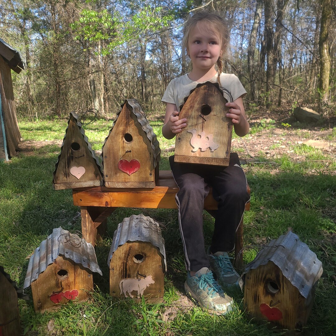 Very Rustic and Heavy Duty Bird House- Hanging Bird House Made Out of ...