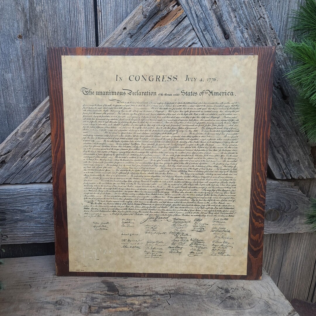 Declaration of Independence(1960s-70s) Wooden Wall Plaque- Handmade ...
