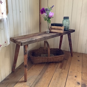 3 feet long! Primitive handmade wooden bench made out of 100 year old reclaimed barn wood- old wooden bench- primitive/country/rustic décor