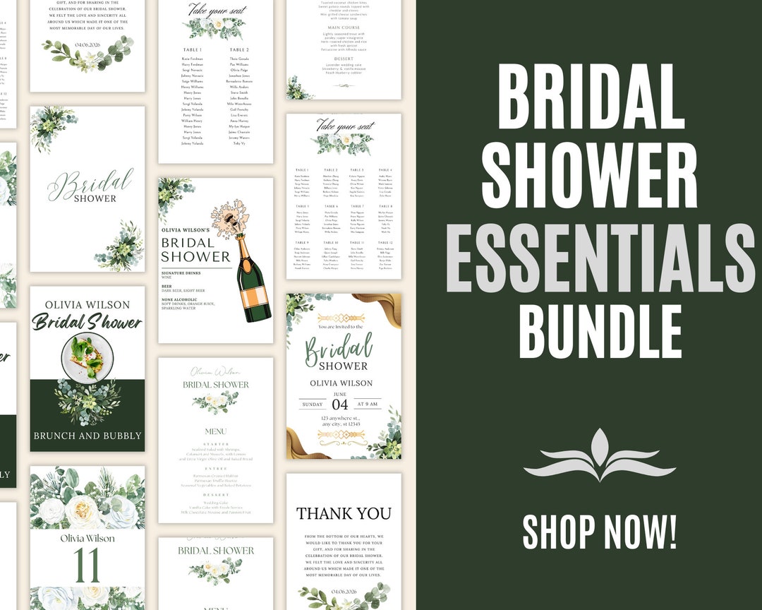 Bridal Shower Essentials Bundle Bridal Shower Newly Weds - Etsy