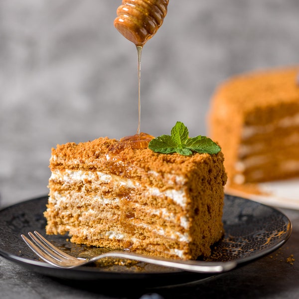 Honey Cake | Honey Cake with Sour Cream | Good idea for Sweets | Sweets recipe PDF | Homemade Baking Recipes | Holiday Cooking