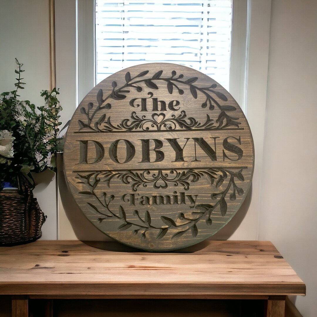 Personalized Family Name Wood Sign - Anniversary Gift - Wedding Gift ...