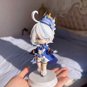 Genshin Furina Clay Figure, Cute Version Of Furina, Hydro Slime, Birthday Gift, Genshin Merch