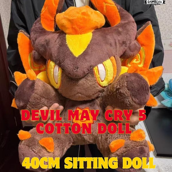 Devil May Cry 5 Cotton Plush Toy, Virgil/Dante Doll, 40cm Sitting Doll, Birthday Gift