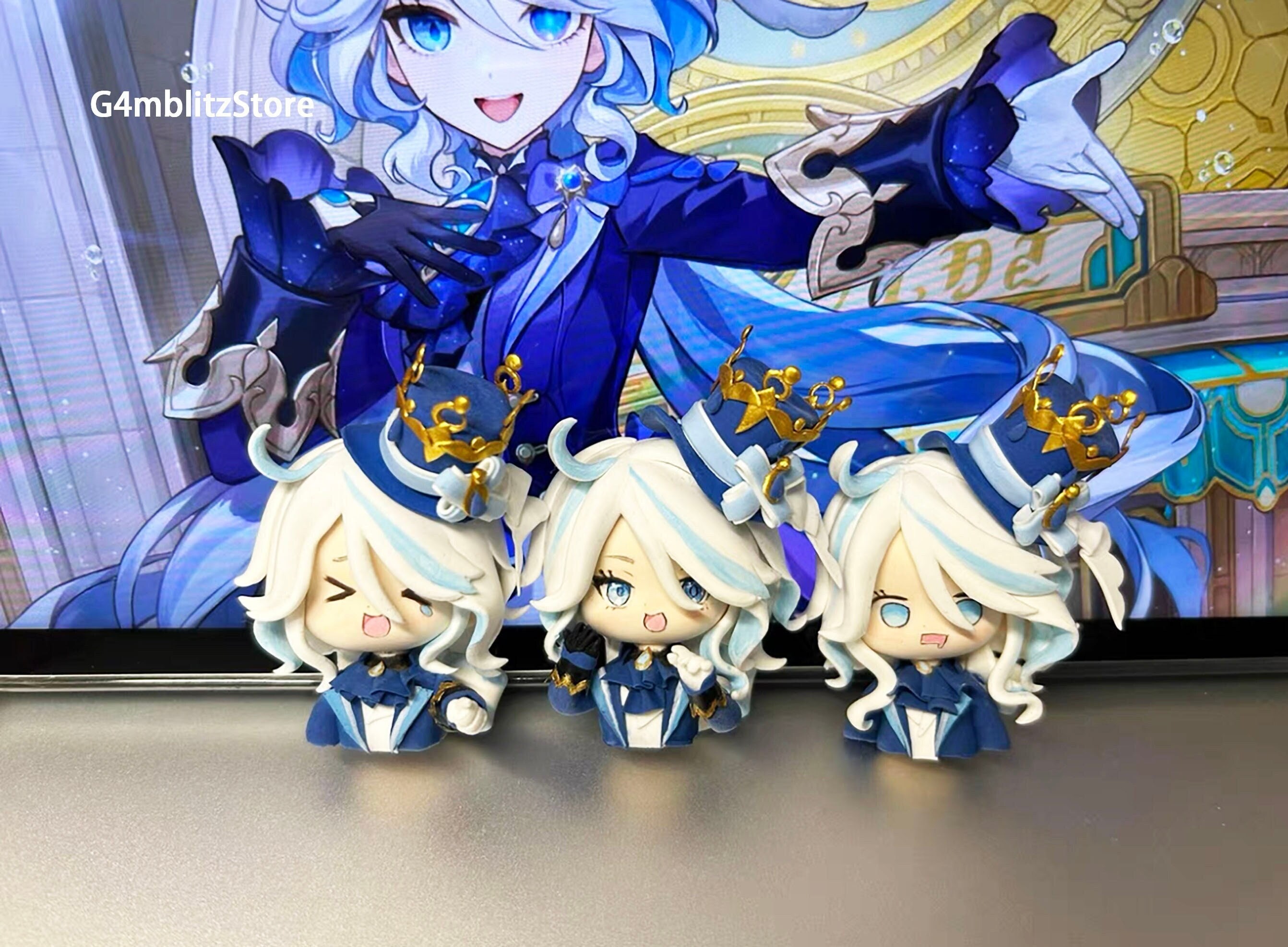 Genshin Furina Clay Refrigerator Magnet, Furina Clay Magnet, Cute