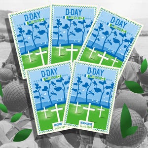Set mit 5 D-Day-Postkarten – Omaha Beach – Neue Ausgabe 2025!