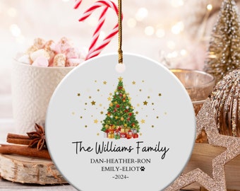 Personalized Family Christmas Tree Ornaments, Custom Gifts, Holiday Decors, Unique Christmas Tree Decorations, Personalized Family Keepsakes