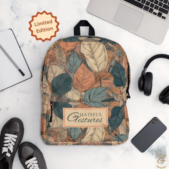 Pastel Earth Floral Backpack - Elegant and Durable School  display picture 3