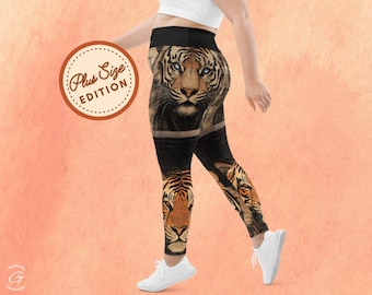 Leggings con stampa tigre taglie forti – Abbigliamento sportivo a vita alta