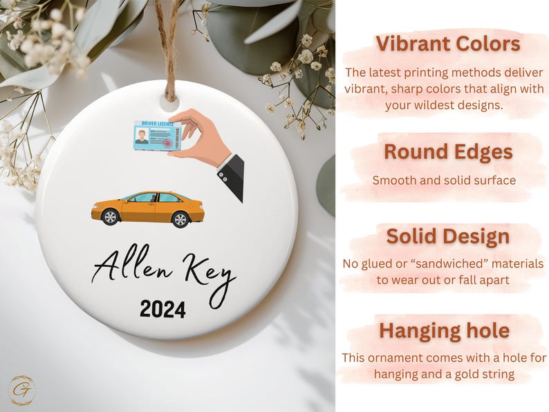 Personalized New Driver 2024 Car Ornament, 2024 Drivers License