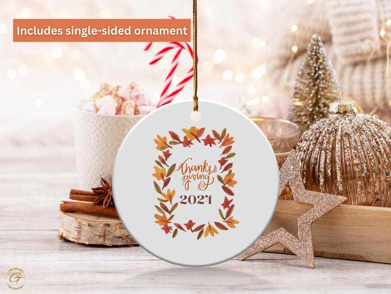 Thanksgiving 2024 Autumn Leaves Ornament, Handcrafted Seasonal