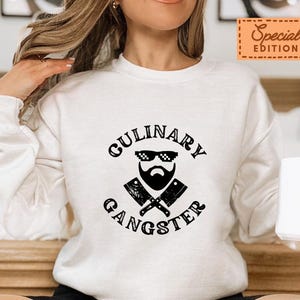Hobby Hoodie Sweatshirt, Culinary Gangster Hoodie Sweatshirt, Hooded Sweater, Warmup Top, Hooded Top, Long-Sleeve Top, Pullover, Chef Gift