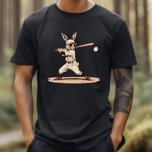 Schattig T-shirt honkbalhaas, T-shirt schattig konijn, T-shirt sportdier, top cartoon konijn, T-shirt honkbalspeler konijn, T-shirt dierenliefhebber, T-shirt dierenvriend, leuk