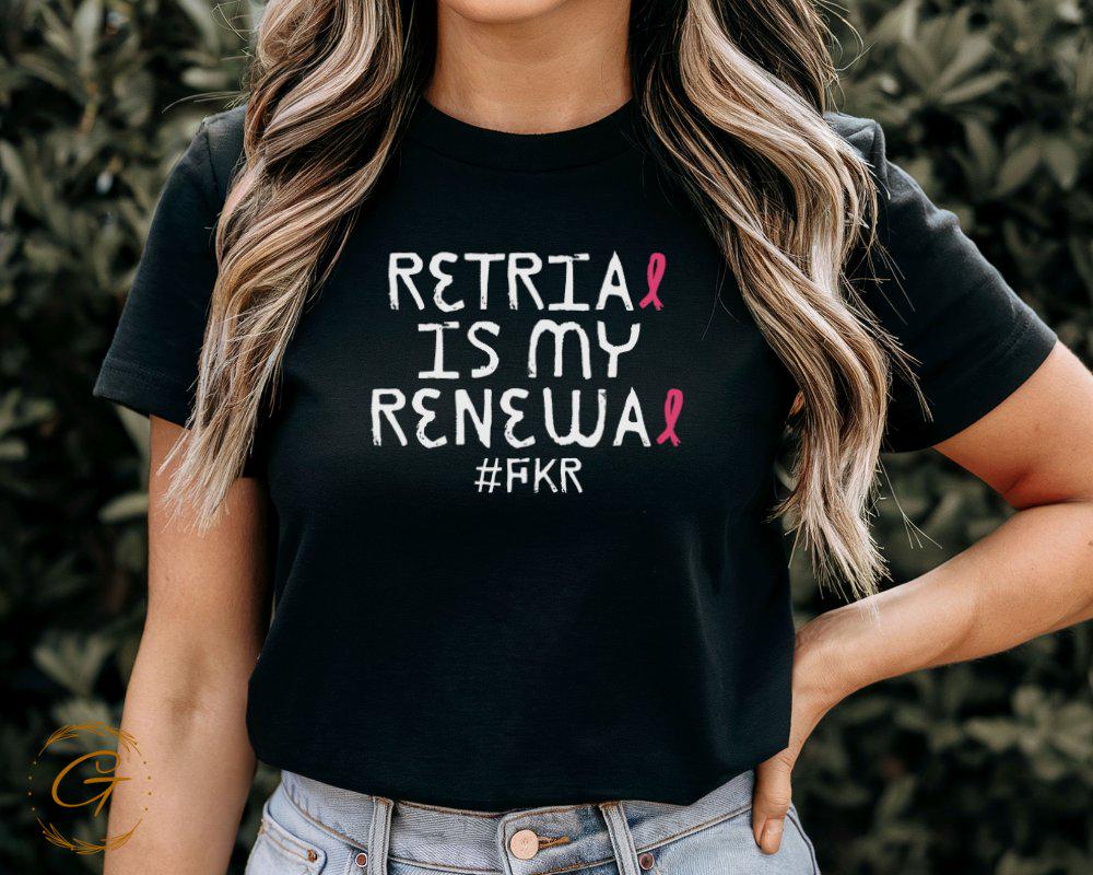 Maglietta "Retrial is my Renewal", maglietta "Rosa Ribbon", maglietta "Survivor", maglietta "Speranza", maglietta per la sensibilizzazione sul cancro, maglietta di supporto, maglietta regalo per raccolta fondi