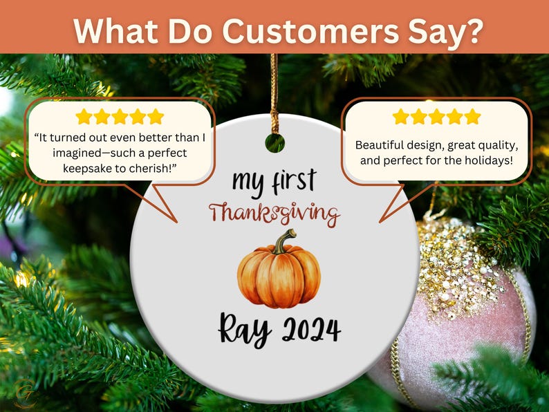 Baby's First Thanksgiving Ornament 2024, Newborn Thanksgiving Keepsakes