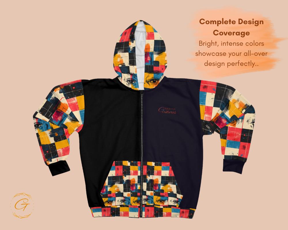 vintage USA製 check pattern zip hoodie Retro Checkered Zip Hoodie All-over Print, Vintage Checkered