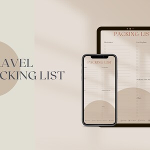 Aesthetic Travel Packing List Template | Mobile Vacation Packing List | Editable Packing List