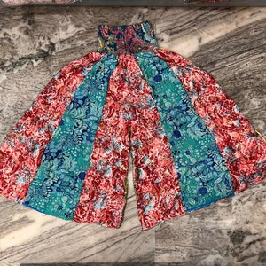 Handmade Silk Patchwork Palazzo Pants: Bohemian Wide Leg Trousers