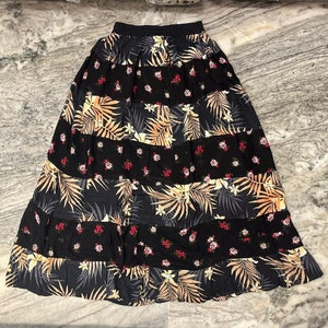 Boho Patchwork Long Tiered Skirt, Handmade Rayon Tiered Long Skirt, Bohemian Style Skirt, Boho Maxi Skirt, Flowy Tiered Skirt Festival Skirt