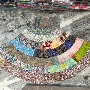 Flowy Patchwork Skirt 2 in 1 Bohemian Long Maxi Dress, Fairy Goddess Skirt, Hippie Boho Festival Skirt, Multi Layer Tiered Skirt for Her