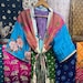Multi Patchwork Kimono, Women Silk Bathrobe, Recycled Silk Patchwork ...
