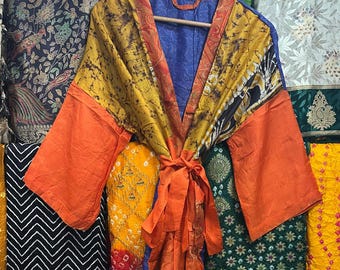 100% Pure Silk Luxury Kimono Robe, Women&#39;s Long Silk Kimono, Soft Lightweight Silky Kimono, Bath Silk Robe, Perfect Birthday Present For Her