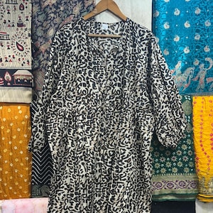 Leopard Print Cotton Gauze Midi Dress: Lightweight Summer Maxi