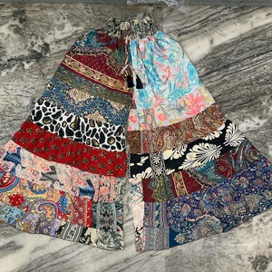 Handmade Silk Patchwork Palazzo Pants: Bohemian Hippie Trousers