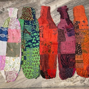 Hippie Patchwork Pants, Cotton Harem Trousers with Pockets, Unisex Boho Cotton Pants, Casual Yoga Loose Pants, Hippie Pants, Festival Pants